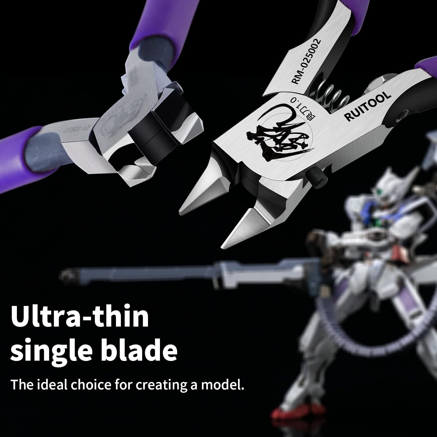 Model Nippers for Beginners, 4.7" Single Blade Nipper for Gunpla | Ultra-Thin CRV Single-Edge Gundam Model Tools