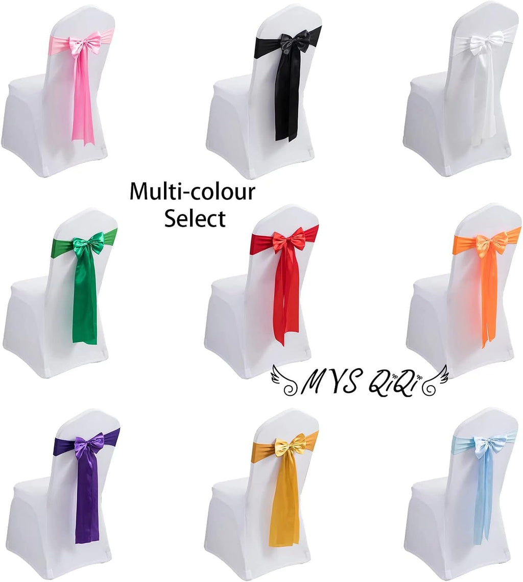 Royal Blue Spandex Chair Bands - Pack of 6 Stretch Sashes for Wedding, Party, Banquet & Home Decoration