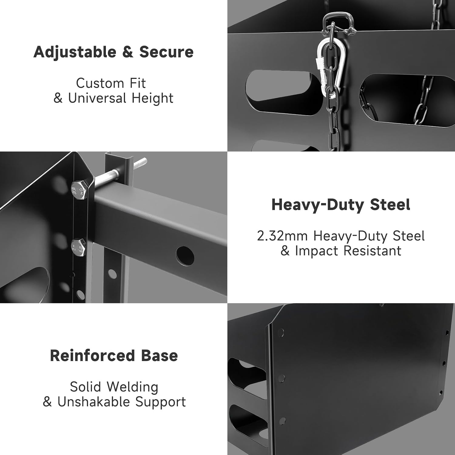 Jerry Gas Cans Holder Rack 5 Gallon/20 Liter, Lockable Metal Steel Jerry Gasoline Cans Mount Brackets, Fuel Jug
