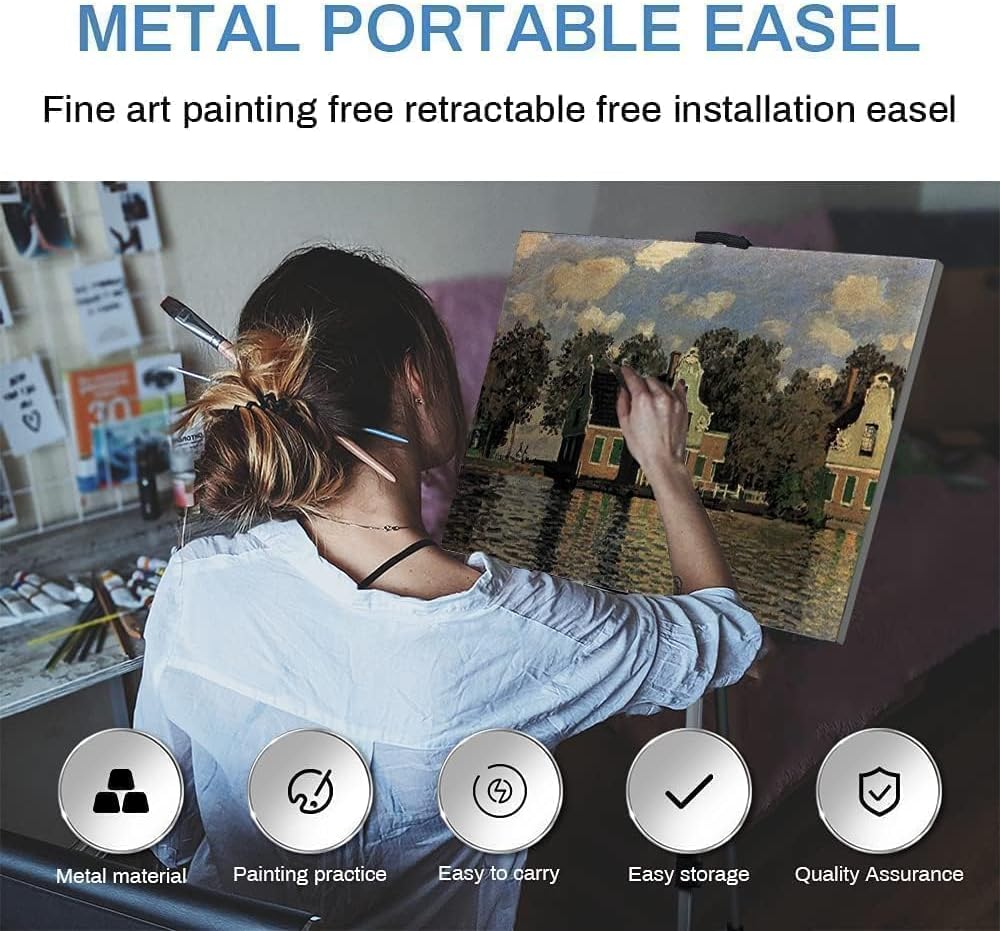 Easel Stand for Painting and Sign, Adjustable 17-66 Inch | Portable aluminum tripod art easel for display stand