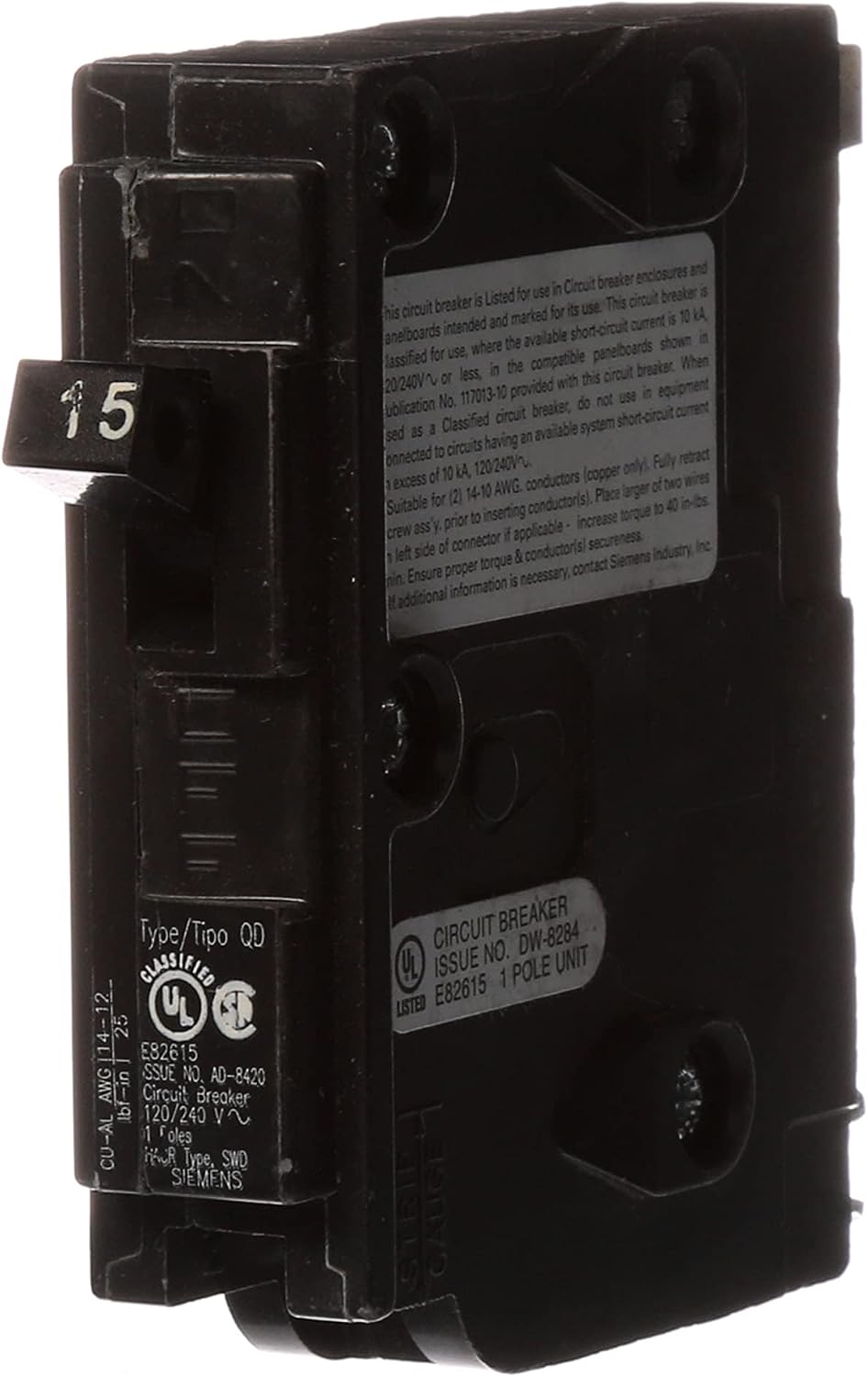 Siemens 15-Amp Siemens D115 QO Replacement Single Pole Circuit Breaker