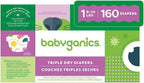 Size 1, 160 count, Absorbent, Breathable, Triple Dry Protection Diapers