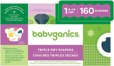 Size 1, 160 count, Absorbent, Breathable, Triple Dry Protection Diapers