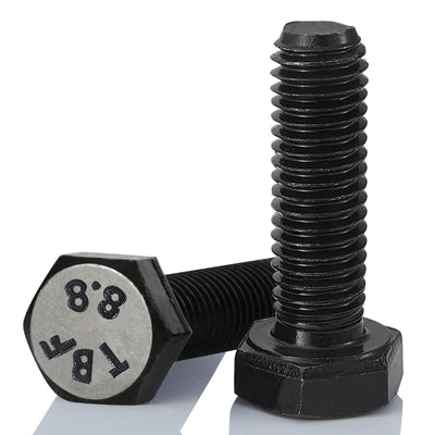 Joamang M12-1.75 x 40mm 6Pcs Hex Bolts, Hexagon Head Screw, 8.8 Grade Alloy Steel, Black Oxide Finish, Metric Full Machine Thread
