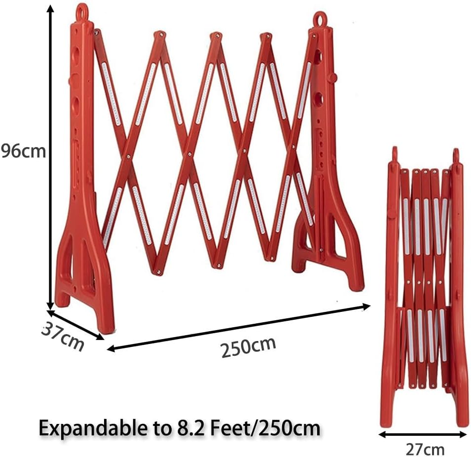 Expandable Mobile Barricade, Folding Traffic Fence with Reflectors Flexible Crowd Control Barriers Guard Easily