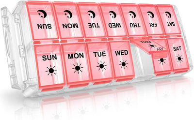 Weekly Pill Organizer 7 Day 2 Times a Day Extra Large, Quick Fill 2022 Fullicon AM PM XL Daily Pill Cases Pill Box