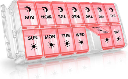 Weekly Pill Organizer 7 Day 2 Times a Day Extra Large, Quick Fill 2022 Fullicon AM PM XL Daily Pill Cases Pill Box
