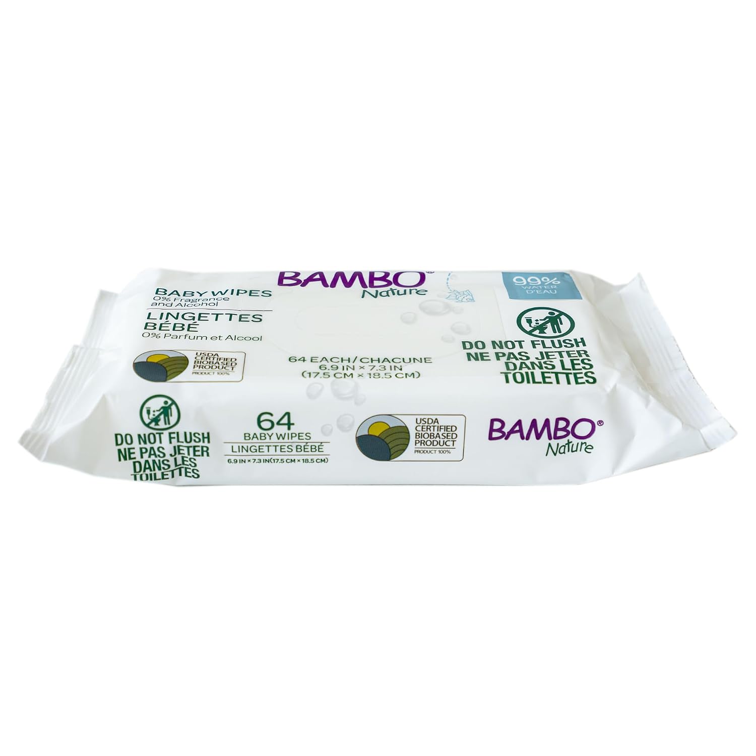 USDA Certified Biobased Baby Wipes 64 Count