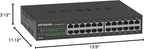 24-Port Gigabit Ethernet Unmanaged Network Switch (GS324) | Essential Model, Desktop, Wall, or Rack Mount