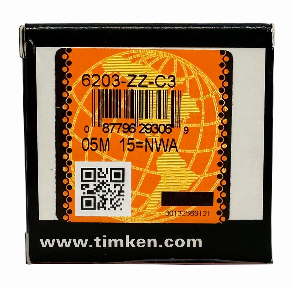 2PACK TIMKEN 6203-2ZC3 6203-2Z Double Metal Seal Bearings 17x40x12mm