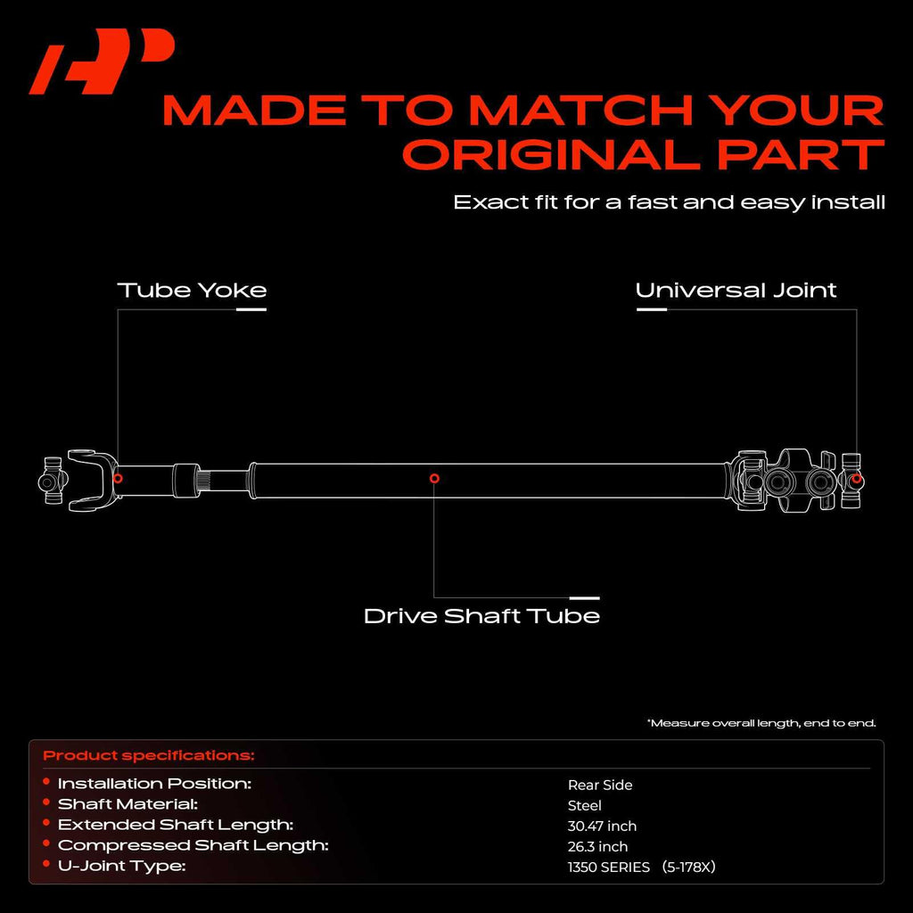 A-Premium Rear Drive Shaft Driveshaft Assembly Compatible with Ford