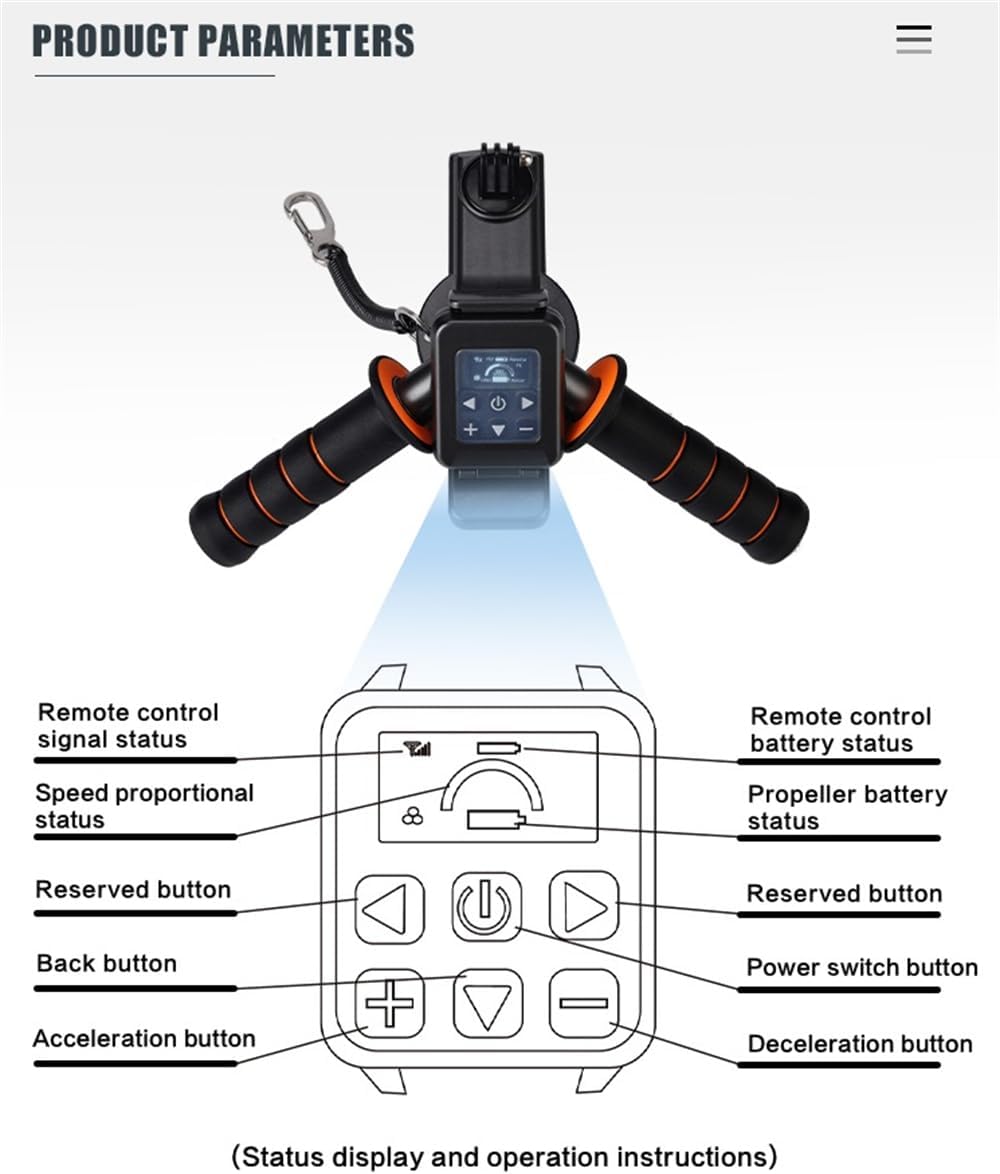 500W Electric Underwater Scooter, 40M Free Diving Snorkeling Sea Scooter, Brushless Motor Removable Battery Water