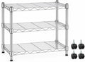 3-Tier Storage Shelves, 750 Lbs Loading Capacity, 24.02" W x 13.78" D x 21.97" H Shelving Unit for Garage, Pantry and