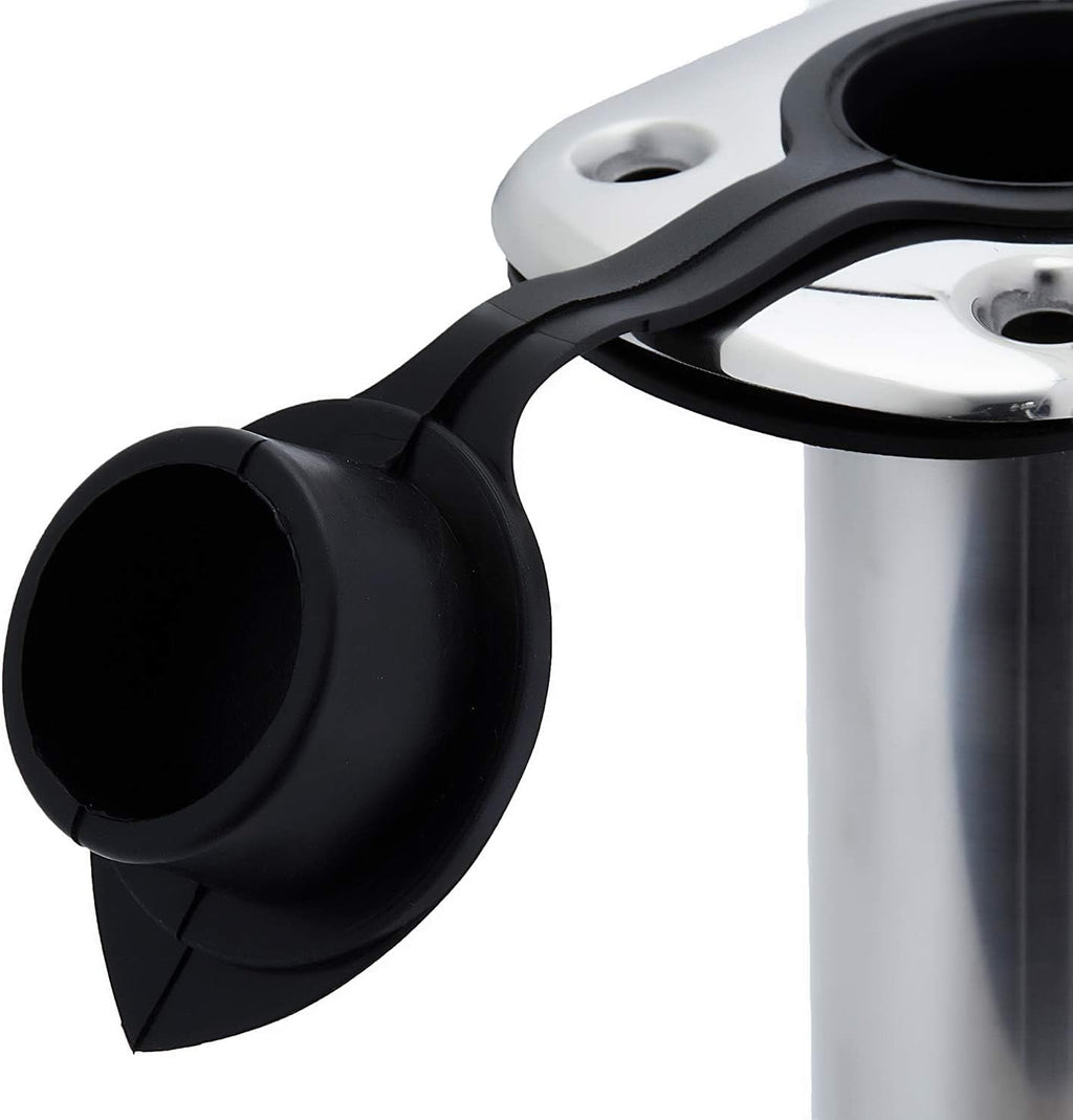 Stainless Steel Flush Mount Rod Holder with Rubber Cap (0 Degree)
