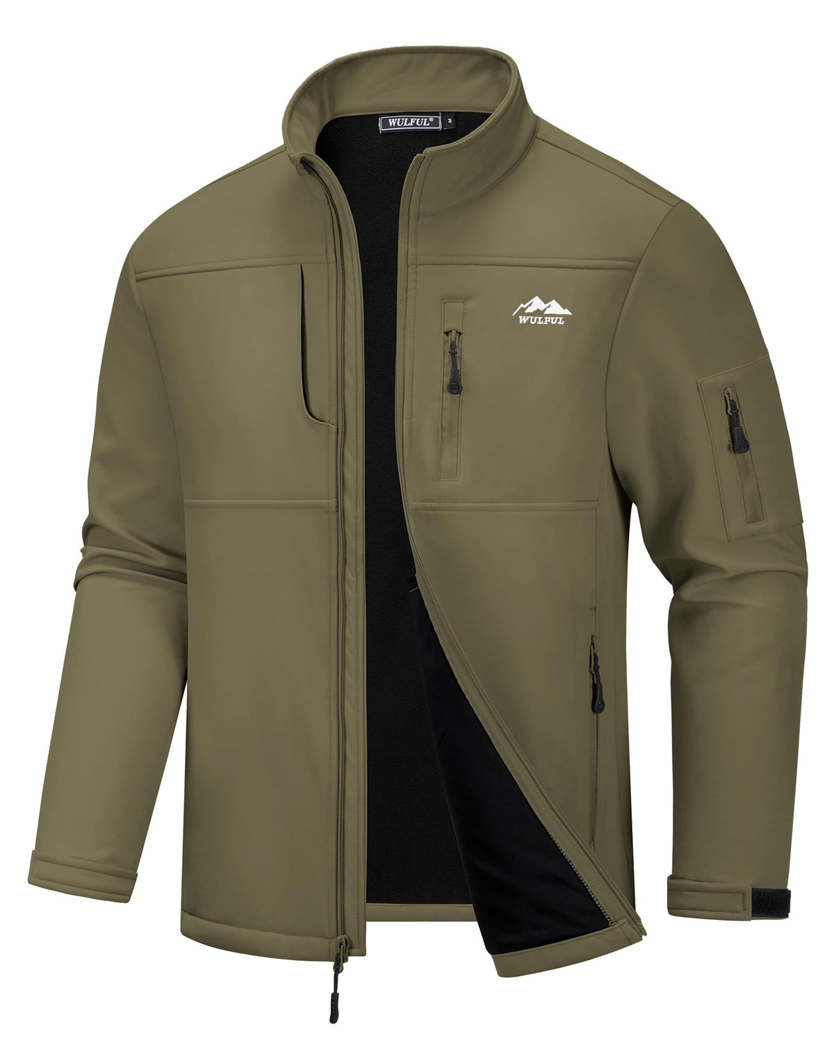 Men's Lightweight Softshell Jacket Fleece Lined Windbreaker Outdoor