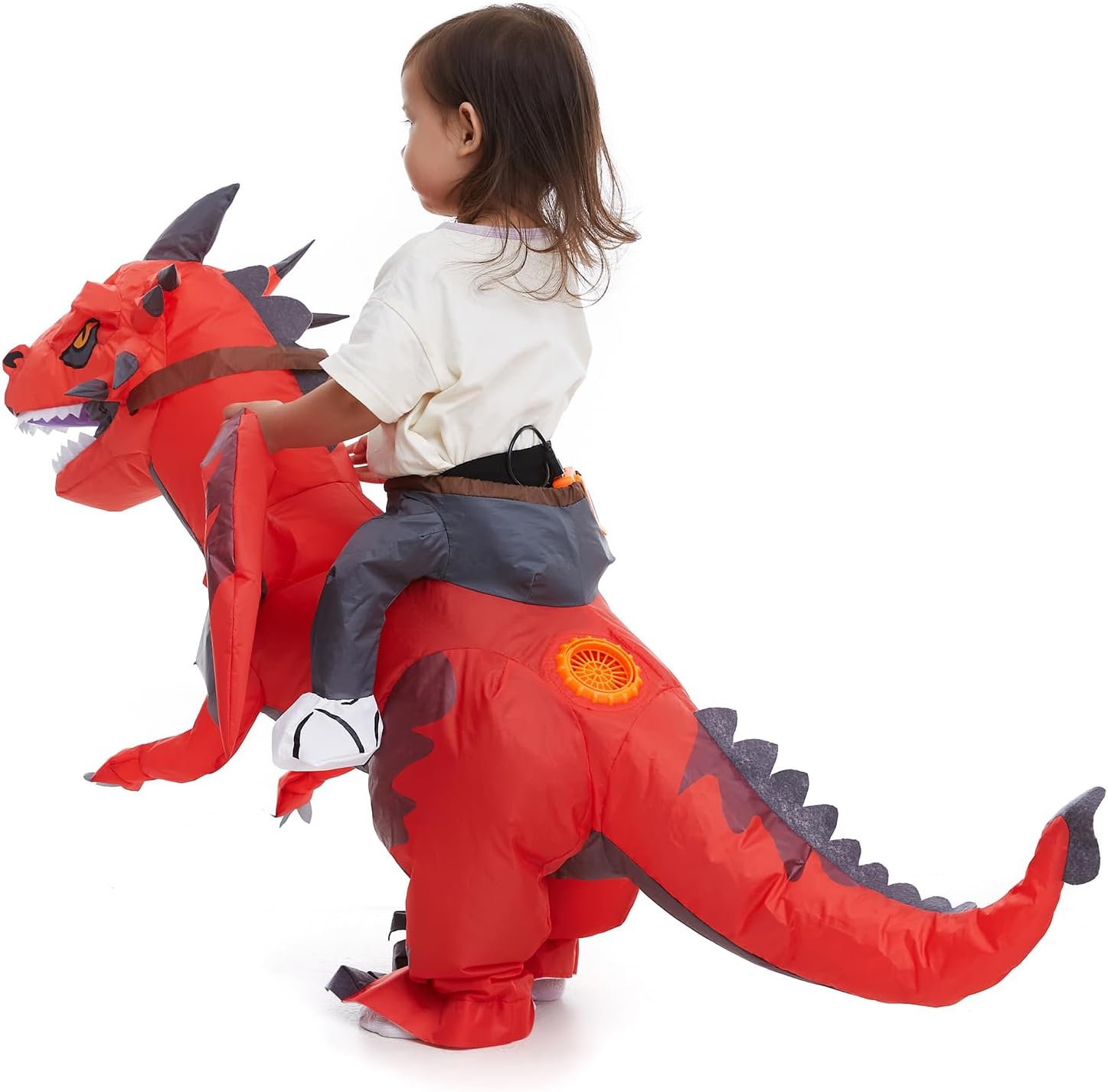 Inflatable Toddler Child Dragon Costume, Blow up Rider Cosplay Boys Girls | 360 Degree Detailed 3D Design, Durable