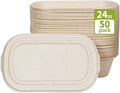 50Pcs(24oz) disposable meal prep food containers with lids.