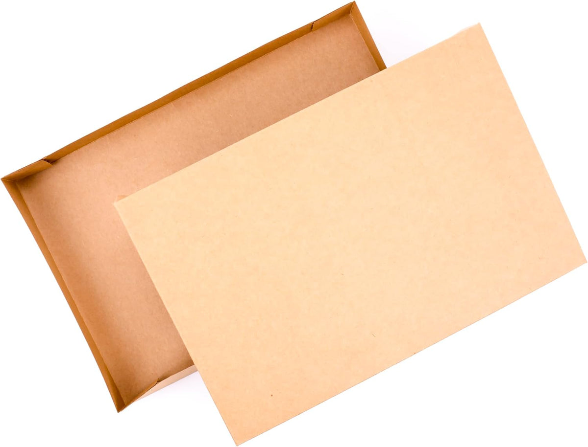 Medium Gift Boxes with Lids, 5-Pack (Brown Kraft Shirt Boxes)