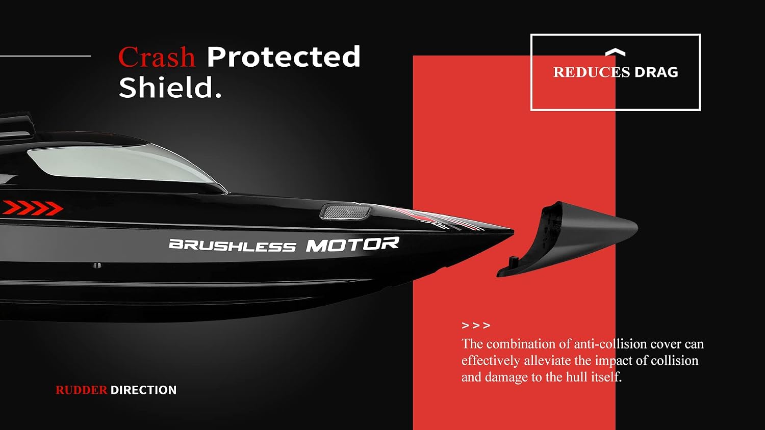 Remote Control Speed RC Brushless Boat WL916 2.4G 45km/h Under Motor RC Submarine with LED ights for Hobbies Adults