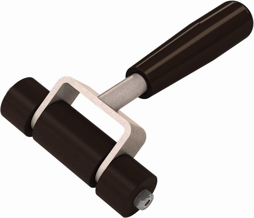 Seam Roller Black Solid Wheel 4 in. – Heavy Duty 3 Offset Rollers for Carpet and Vinyl Installation
