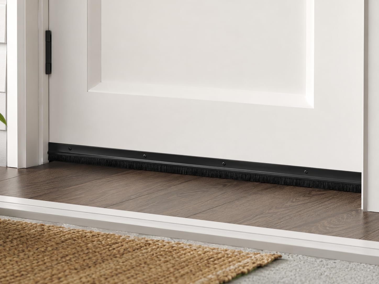 Door Sweeps – Aluminum & Brush | Brush Sweeps for Gaps Up to 1” | Black Holder | 3 Feet | Fill Gaps & Keep Unwanted