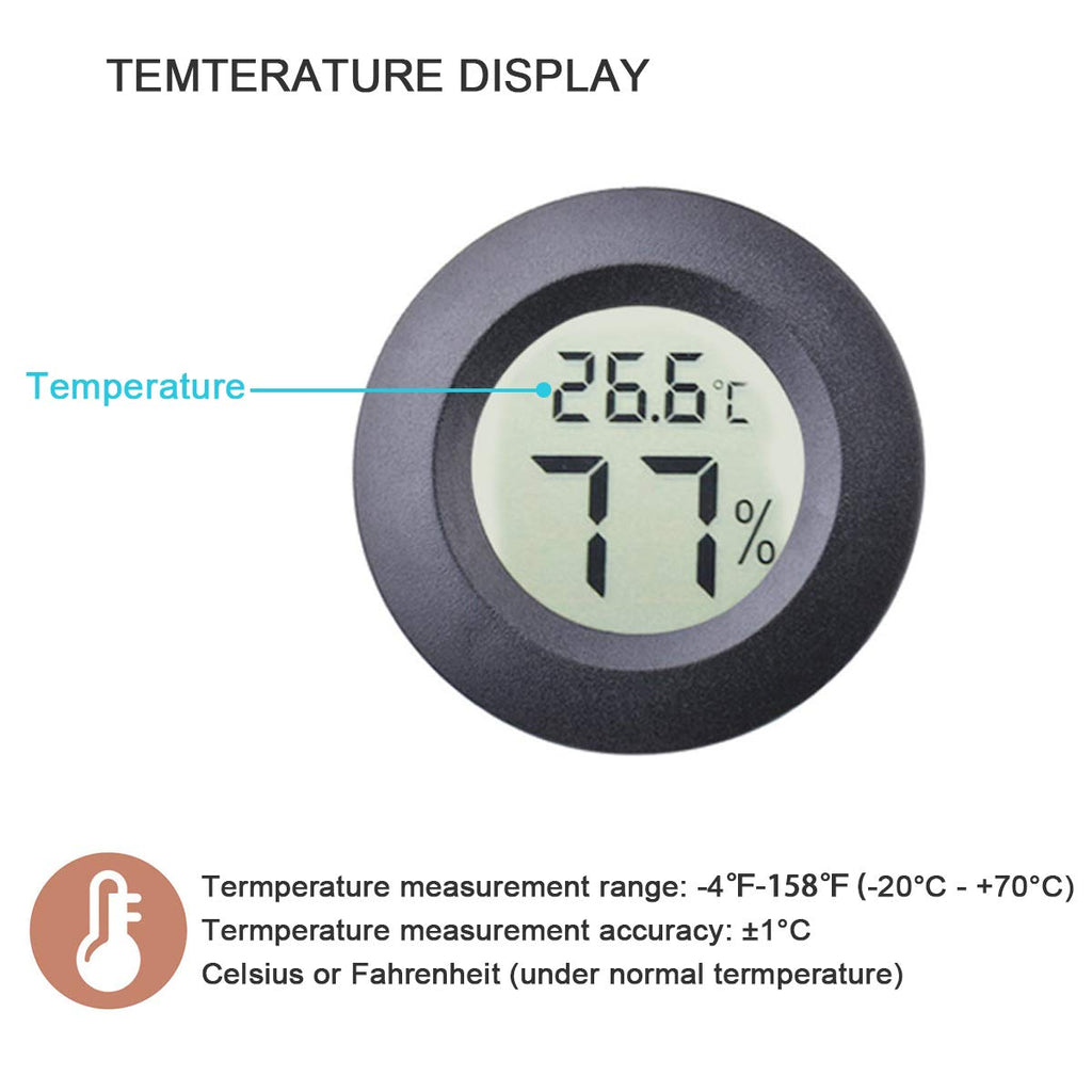 2pcs Mini Hygrometer Thermometer Indoor Outdoor Round Humidity Meter
