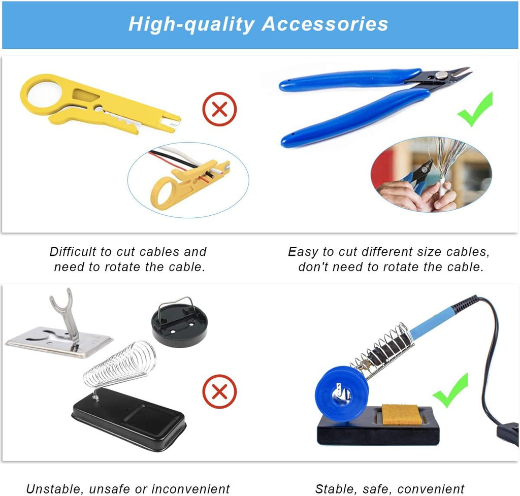 Soldering Iron Kit, Adjustable Temperature 13-in-1 60W Soldering Tool, Solder Kit Electronics with ON/Off Switch, 5
