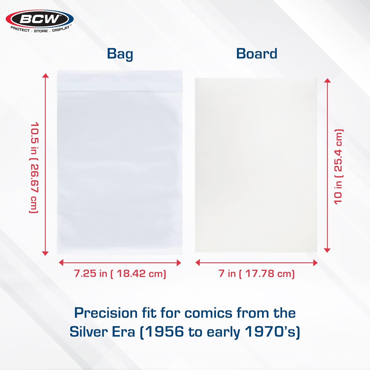 Thick Resealable Silver Comic Bags and Backing Boards, 100 Count Each | Includes 100 wider resealable sleeves for