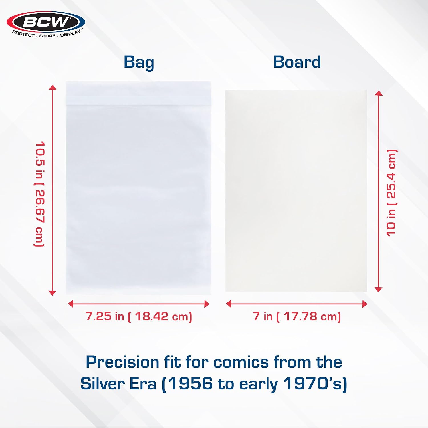 Thick Resealable Silver Comic Bags and Backing Boards, 200 Count Each | Includes 200 wider resealable sleeves for