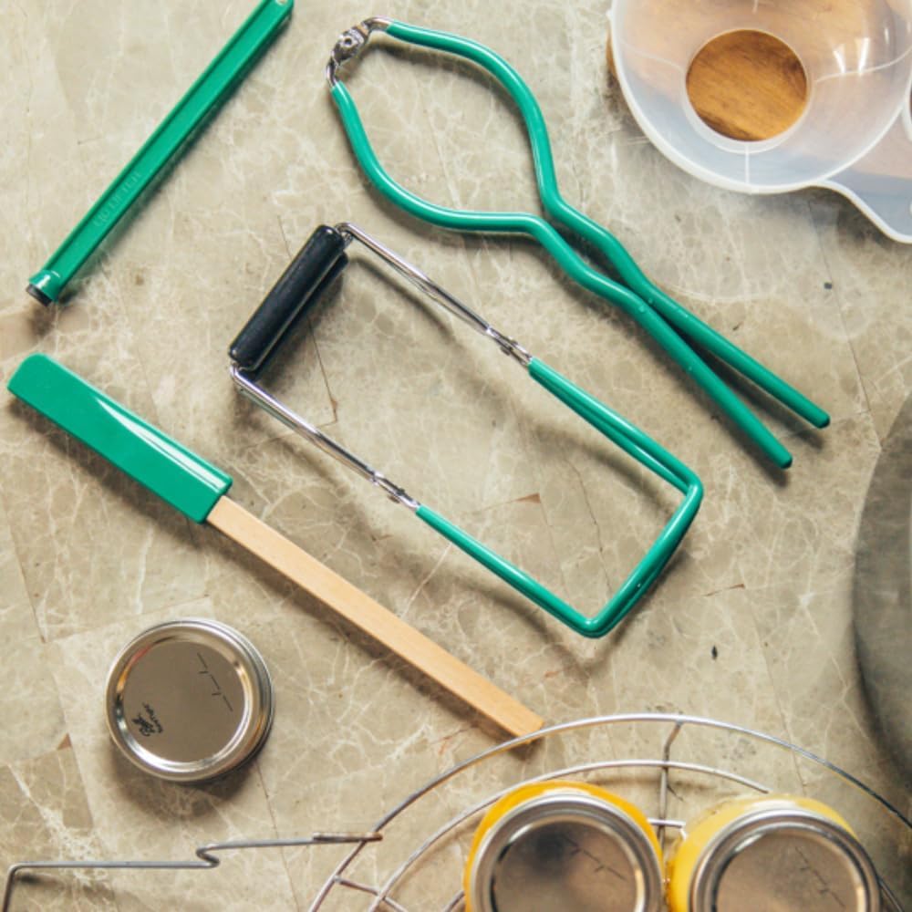 5-Piece Essential Canning Tools Set - Lid Wrench, Funnel, Jar Lifter, Bubble Remover, Magnetic Lid Lifter - Must-Have