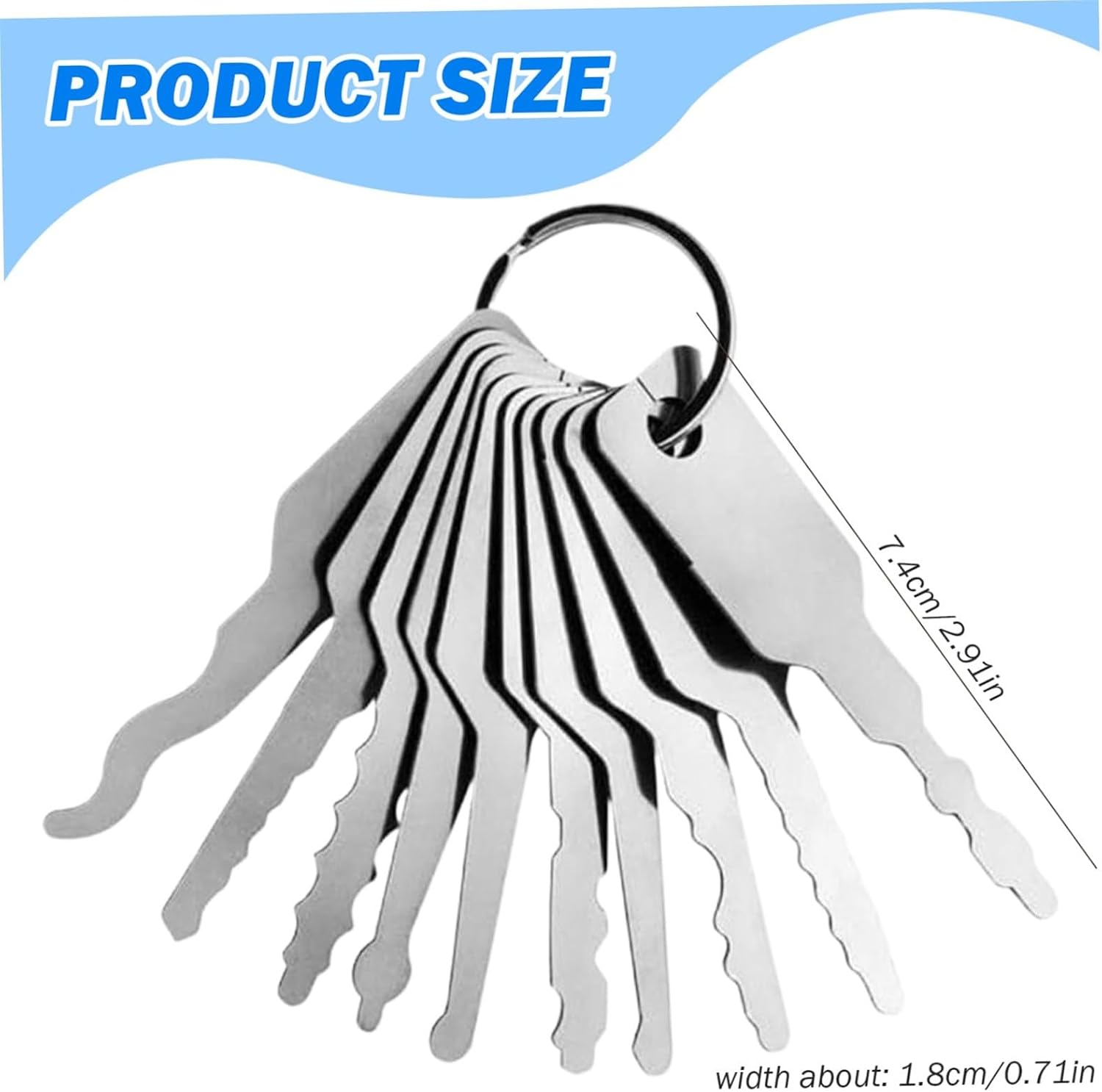 Universal Lock Pick Set, 50-Piece Key Blank Collection for Car, Door, and Safe, Ergonomic Polished Steel Keys with