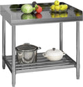 36x30 NSF Stainless Steel Prep Table - Commercial Backsplash