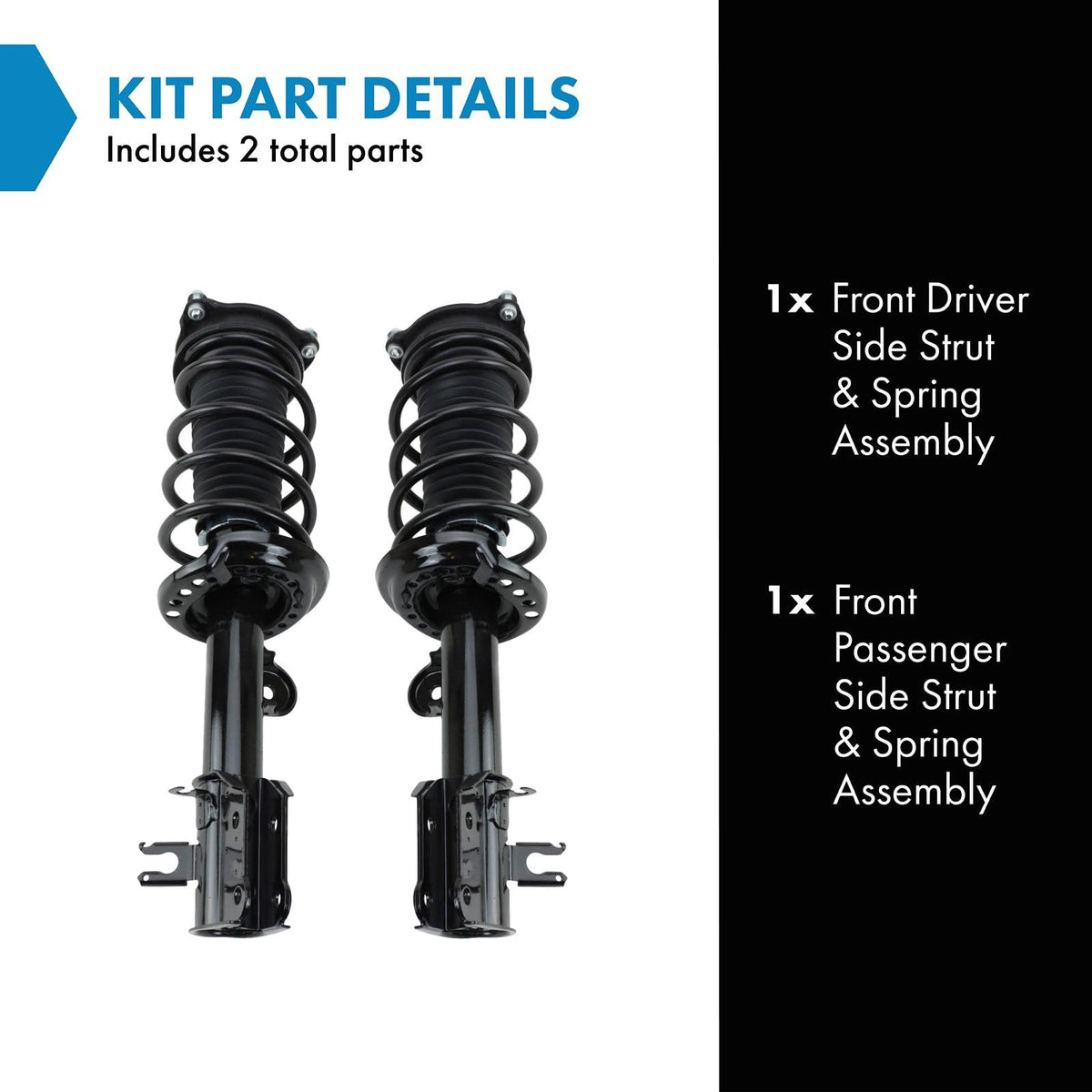 TRQ Front Driver and Passenger Side Strut and Spring Assembly Set