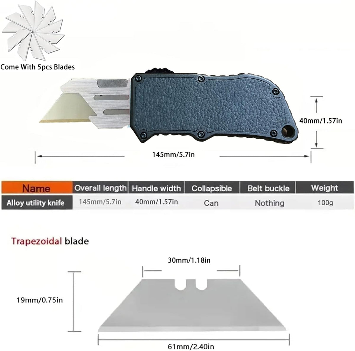 Automatic Utility Knife, Quick Change Blade Box Cutter