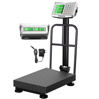 660lb Industrial Platform Scale with Removable Guardrail, LB/KG