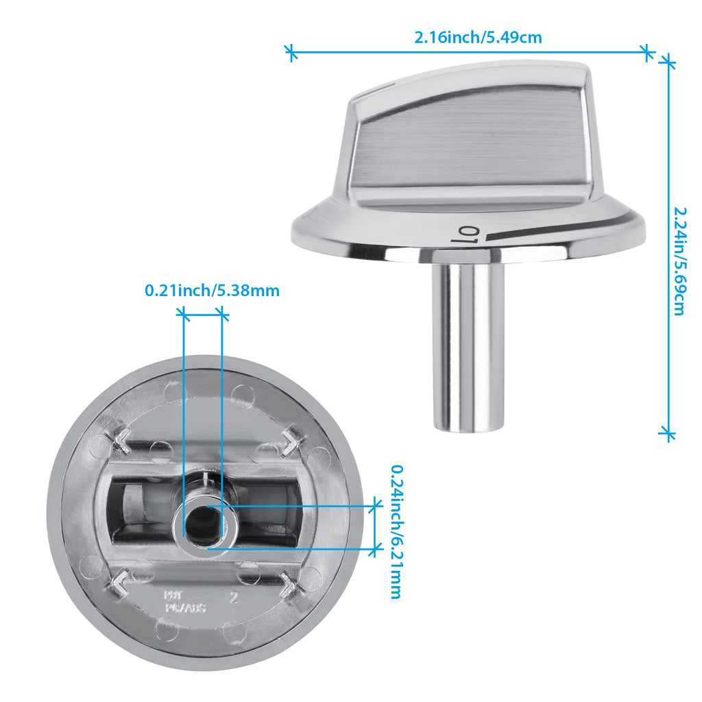 Upgrade 5304525746 Long Stem Stove Knobs Replacements, Compatible with Frigidaire Gas Stove Range Oven Knobs, Replacement Part for 5304504839 (1 Pack)