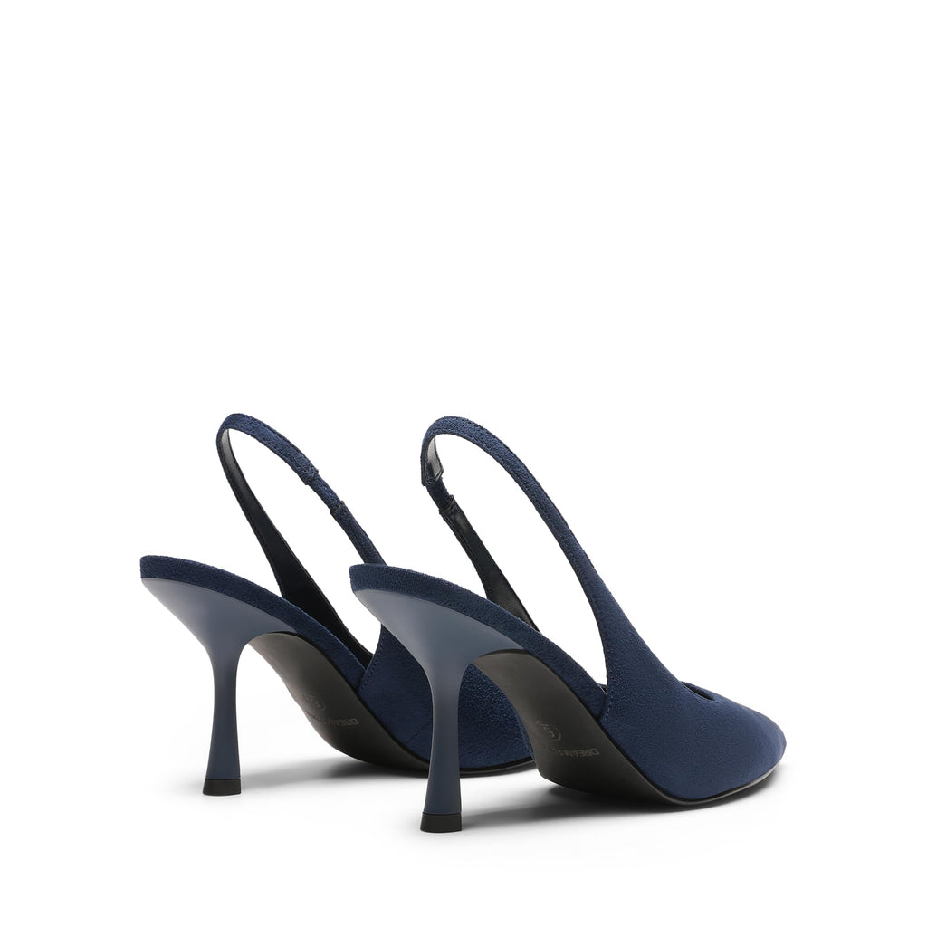Women's Slingback High Heels Pumps Shoes,Navy-Suede,10