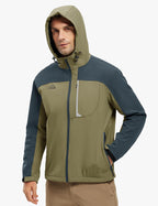 Men's Soft Shell Jacket Full Zip Fleece Lined Khaki M