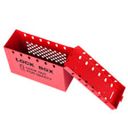 Lockout Tagout Box Portable Loto Group Lock Box, 12 Padlock Capacity, Red