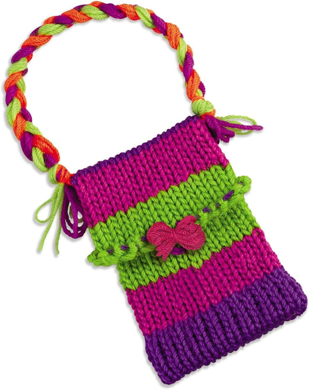 Knitting & Crochet Kit for Kids Ages 8-12 – Learn to Knit with French Knitting Reel, Crochet Hooks, Yarn, Scarf &