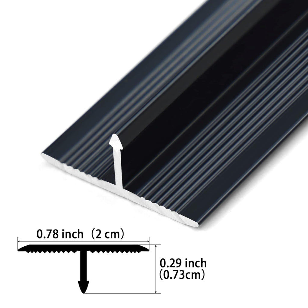 3Pcs Aluminum T Molding Trim & Floor Transition Strips, Flat Divider Strip for Door Threshold and Joining Flooring