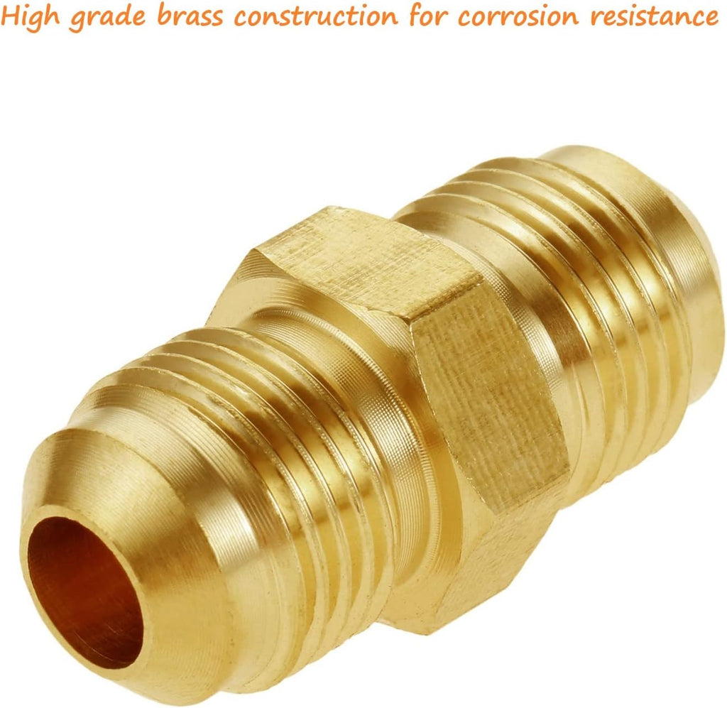 Brass 3/8" Flare x 3/8" Male Flare Tube Fitting Gas Adapter 2PCS