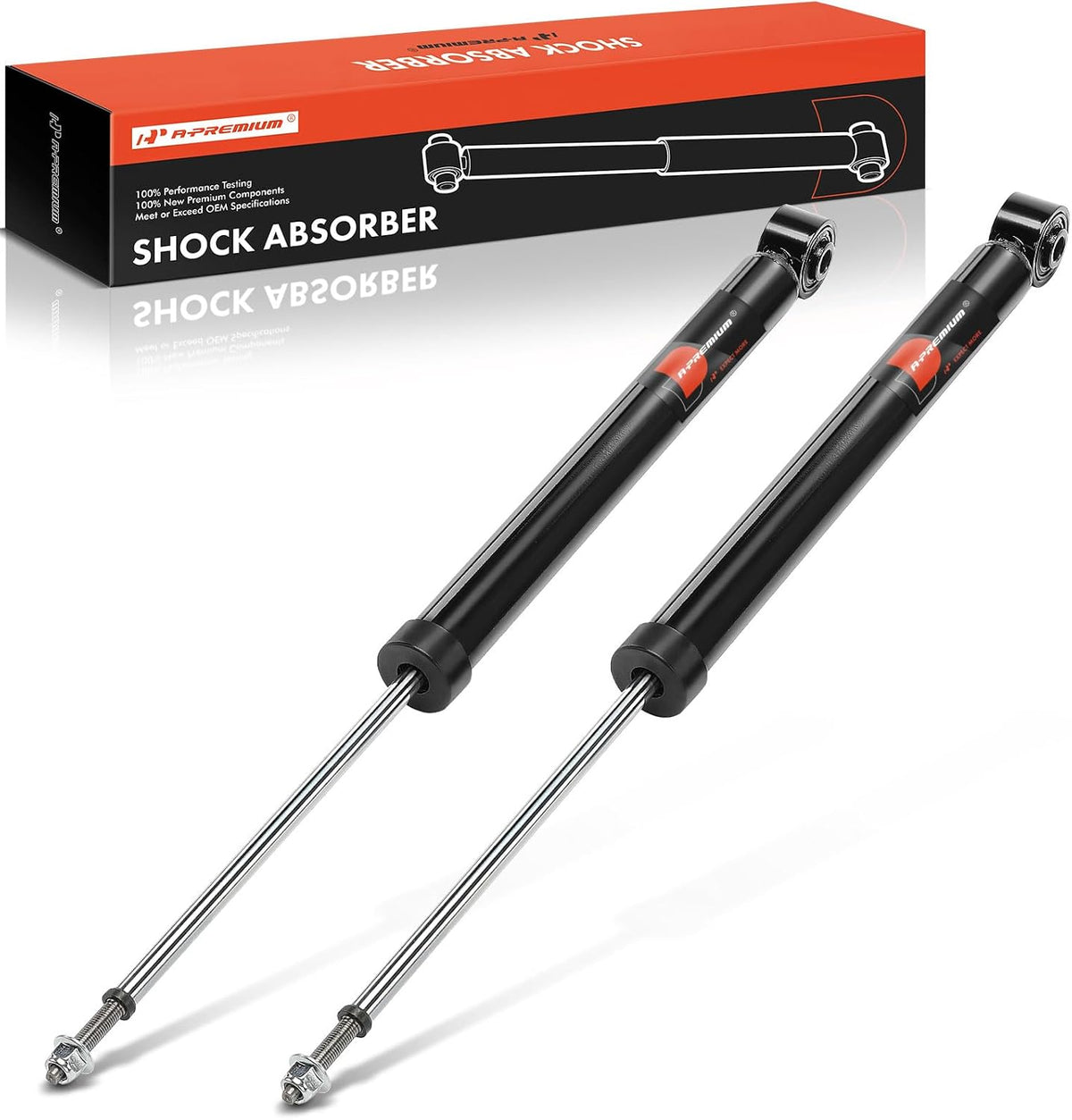 A-Premium Rear Shock Absorbers, Set of 2 - Compatible with Honda