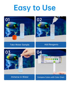 Aquarium Ammonia Nitrogen Test Strips, 100 Strips, 0-20 ppm Range | Accurate Readings, Professional Aquarium Test