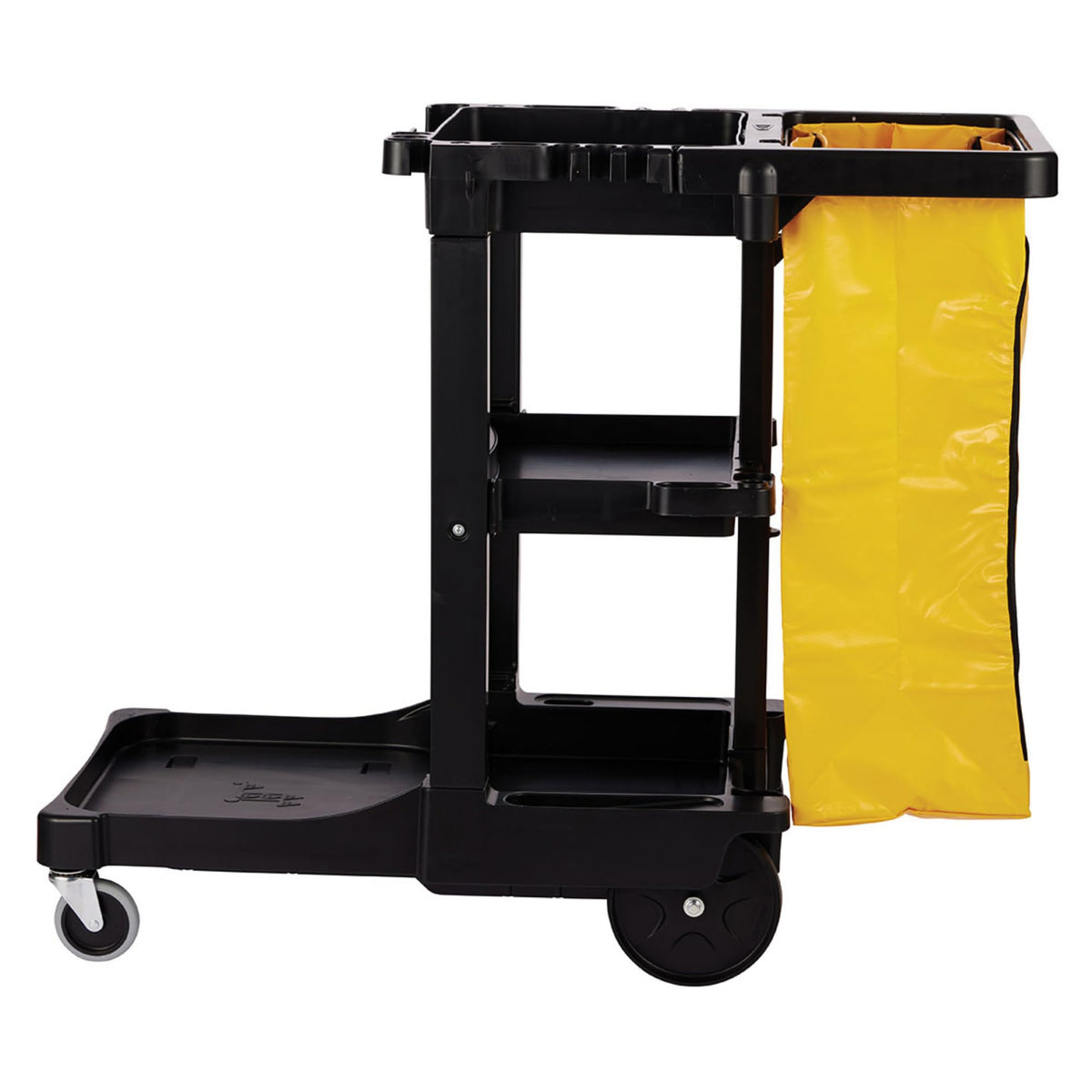 Janitorial 3-Shelf Cleaning Cart, Yellow