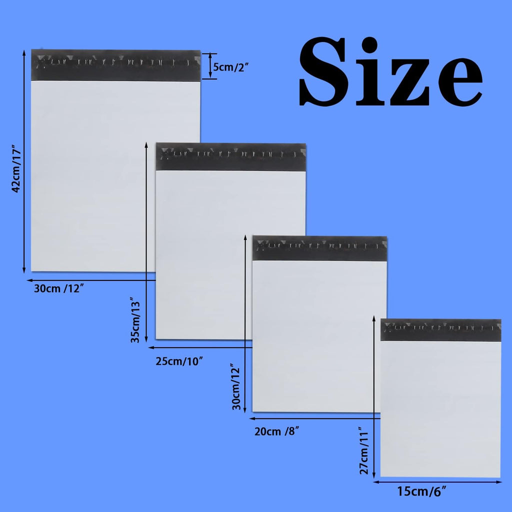 Poly Mailers Shipping Bags Mailing bags100pcs 4 Assorted Sizes White Shipping Envelopes Self-sealing Adhesive