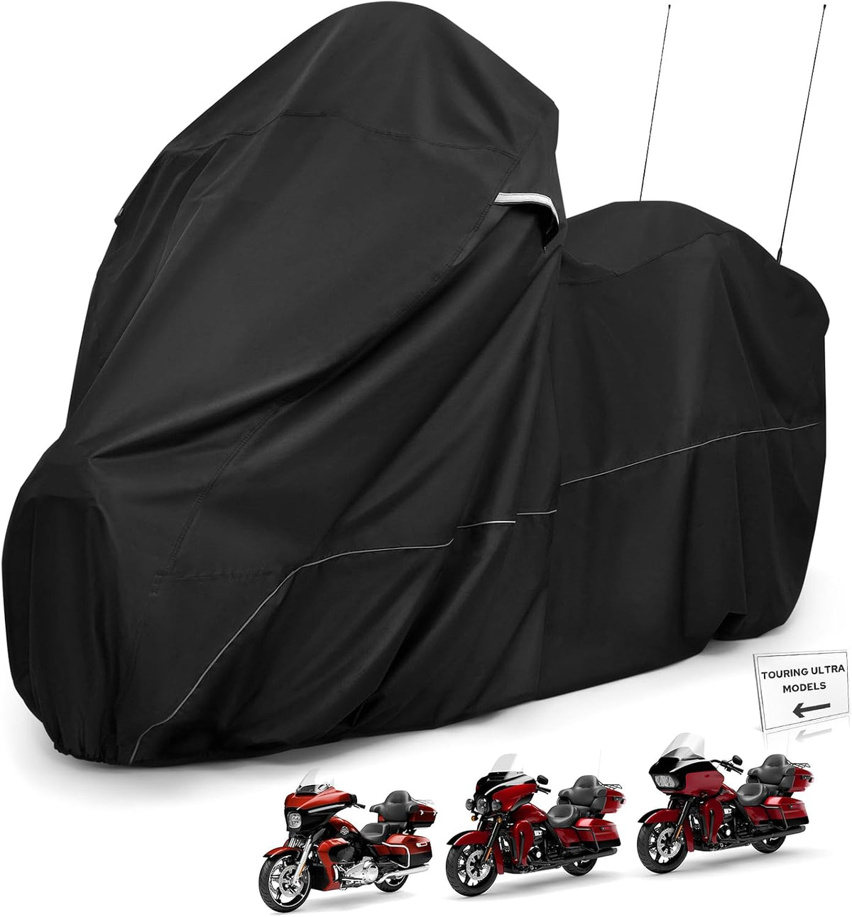 Motorcycle Cover with Side Top Box Compatible with Harley Davidson Touring Ultra Limited Street Glide Road Glide