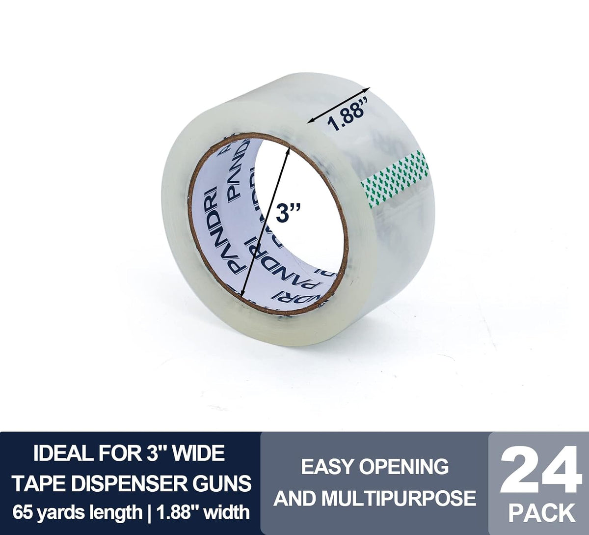 24 Pack Heavy Duty Packing Tape, 1.88" x 65yd Per Roll, Total 1560yd