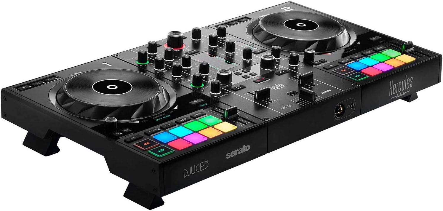 DJControl Inpulse 500 Professional DJ Controller Studio Bundle with 3.5" Powered Monitors, DJ Headphones, RCA/TRS