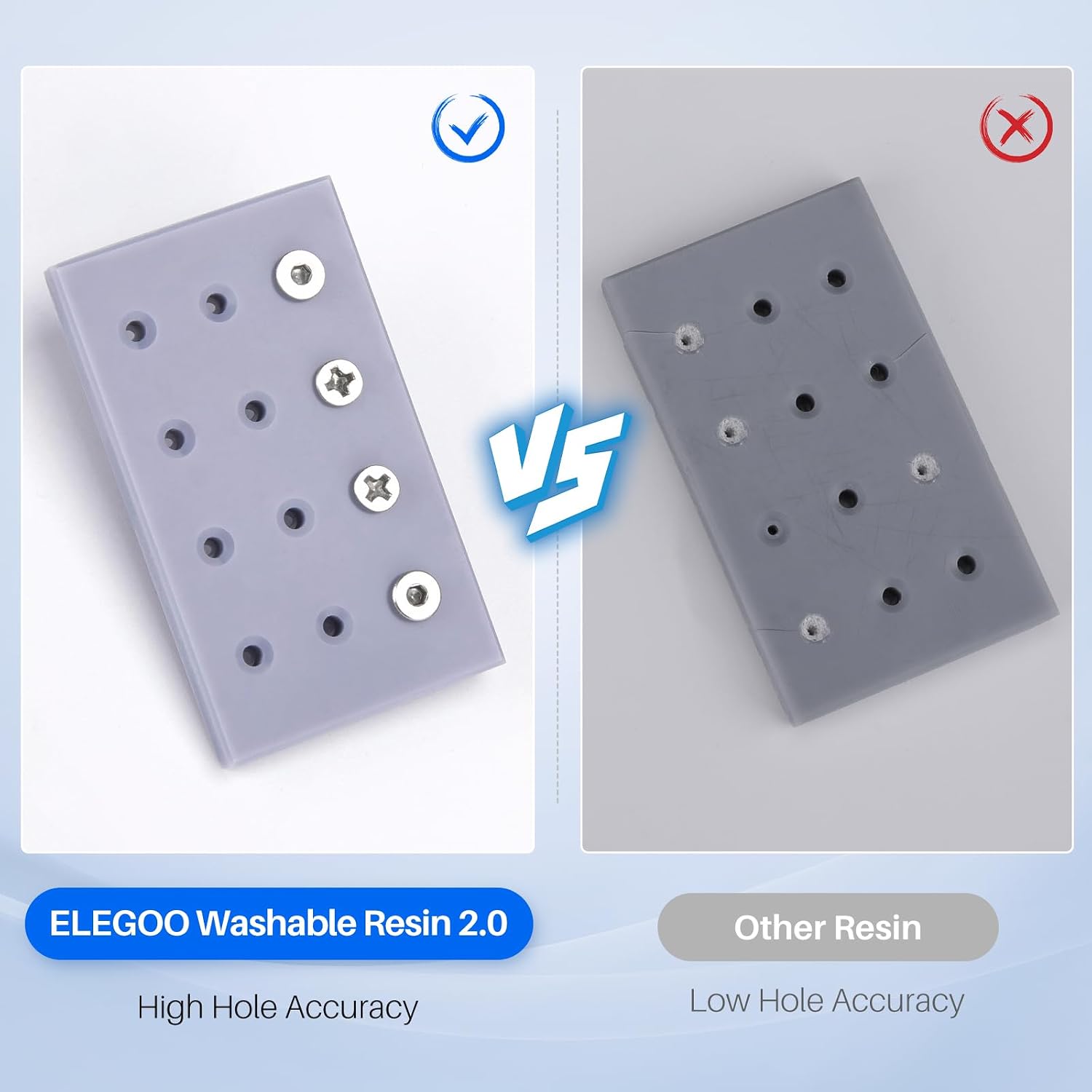 ELEGOO Upgraded Water Washable Resin 2.0, Grey 1000G | 3D Printer Resin Low Viscosity and High Precision, 405nm Rapid